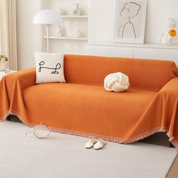 Toalla De Sofá Impermeable Cubierta Completa Cubierta De CojíN De Sofá Nueva Cubierta De Sofá De Color SóLido Cubierta Protectora De CojíN Antideslizante 180*130Cm-image