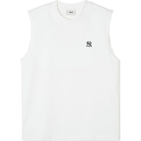 MLB SS24 Logo De Los New York Yankees Estampado De Color SóLido Cuello Redondo Holgado CláSico Deportivo Sin Mangas Chaleco Unisex Chalecos Blanco Crudo 3ATKB0243-50WHS XXL White-image