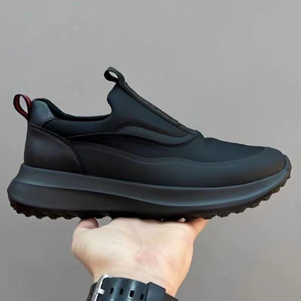 Zapatos De Hombre Talla Grande Cuatro Estaciones Celebridad De Internet Transpirables Suela Gruesa Zapatos De Moda CañA Baja Punta Redonda Zapatos Deportivos Casuales Hombre 45 Negro-image