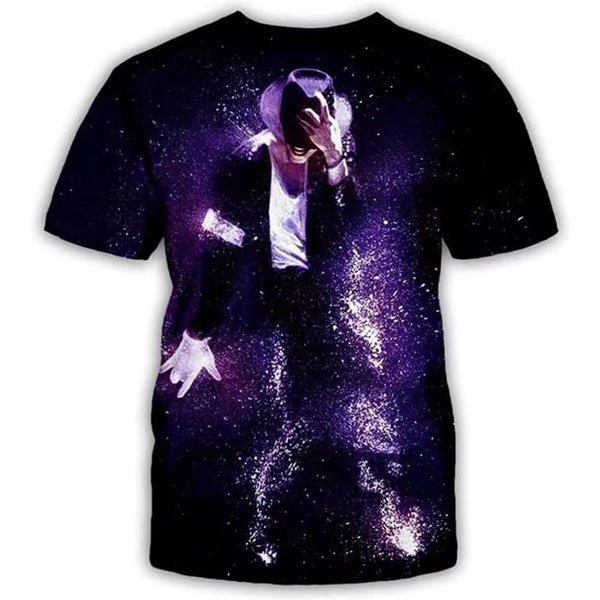 Camiseta Michael Jackson Hombres Mujeres ImpresióN 3D Rey Del Pop Camiseta GráFica Casual Streetwear Manga Corta Hip Hop Fan Tops Unisex S-image