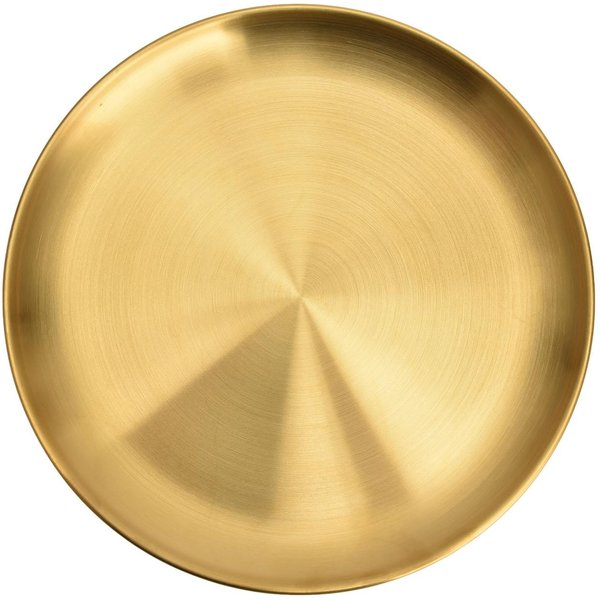 Platos De Servicio De Acero Inoxidable Plato Para Barbacoa Plato Redondo Engrosado Plato Dorado Para Postre L(For 6.5-9Kg)-image