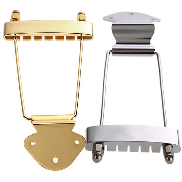 Piezas De Repuesto Para Puente De Cordal Trapezoidal De Guitarra De 6 Cuerdas Para Guitarra EléCtrica Jazz Con Tapa Arqueada Bajo Plata-image