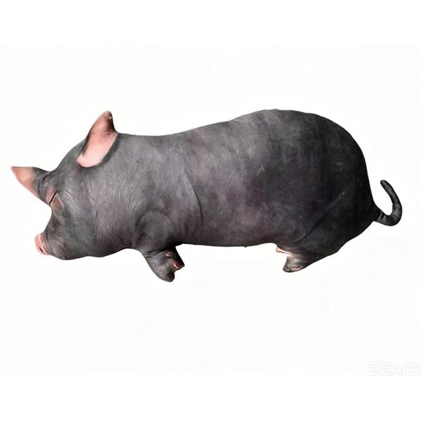 Almohada De Peluche Cerdo Negro Y Rosa De 80~130Cm Rellena CojíN SimulacióN Animal De Granja DecoracióN Sofá Silla Regalo 80Cm-image