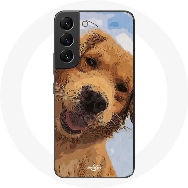 Funda - Samsung - Galaxy S22 - Flexible - Negra - Golden Retriever-image