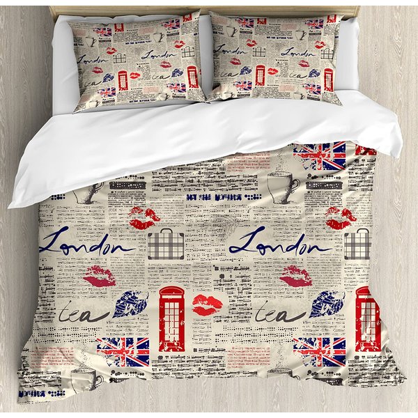 AutobúS Rojo De Londres Edificio Casa Juego De Cama De 3 Piezas Para Dormitorio Cama Doble Textil Del Hogar Funda NóRdica Funda De Colcha Funda De Almohada EU Single(135X200Cm) White-image