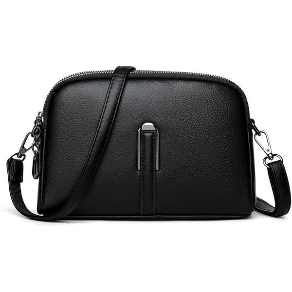 Torba Damska Z Prawdziwej SkóRy Torebka 2024 Luksusowa SkóRa BydlęCa Damska Torba Na Ramię Crossbody Moda Kobieta Messenger MałA Torba Na Telefon Czarny-image