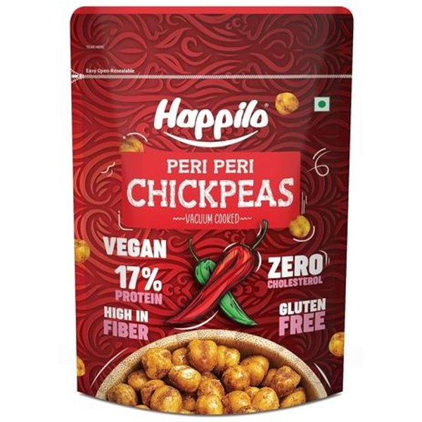 Garbanzos Peri Peri Premium Super Snack De Happilo, 110 G, Crujientes Y Deliciosos, SúPer Saludables.-image