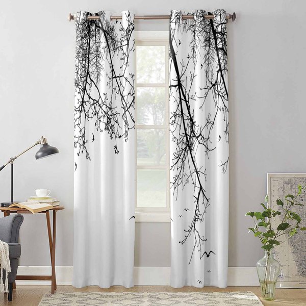 GałęZie Ptaki ZwierzęTa ZasłOny Okienne Do Salonu Luksusowa ZasłOna Do Sypialni ŻAluzje Kuchenne ZasłOny ZasłOny 135W X 160H(Cm) X1-image