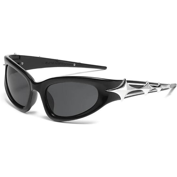 Moda Y2K Punk Sportowe Okulary PrzeciwsłOneczne Dla MężCzyzn Kobiet Luksusowe Designerskie Okulary PrzeciwsłOneczne MęSkie Klasyczne Okulary Ochrona UV400 Gogle 1PC Gray-image