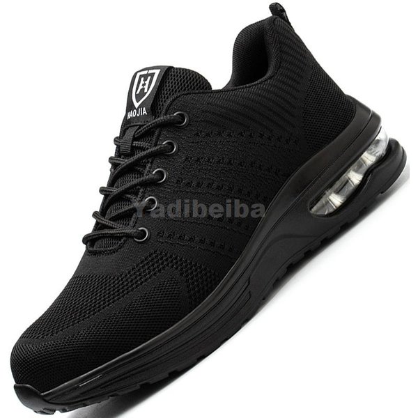 Zapatos De Seguridad Ligeros Mujer Hombre Zapatillas De Trabajo Zapatos Con Puntera De Acero AmortiguacióN De Aire Botas De Seguridad Indestructibles Zapatos De Trabajo Anti-Aplastamiento 39 Black-image