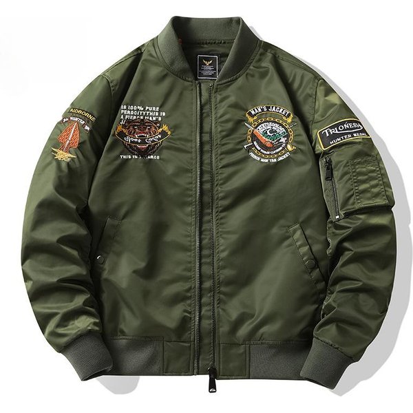 Chaqueta De Piloto Air Force MA1 Para Hombre, Nueva Chaqueta De BéIsbol Bordada De Industria Pesada, De Talla Grande, Para Primavera Y OtoñO Xxxxl-image