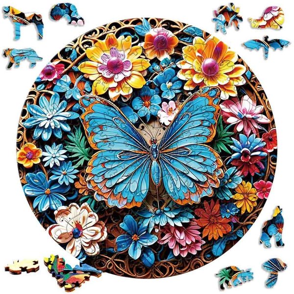 OkrąGłE Dekoracje Domowe Rysuj Unikalne Drewniane Puzzle Idealne Do Nauki Zabawki Dla DorosłYch BłęKitne Niebo Puzzle Rozumowe Gry Drewniane Puzzle RęKodziełO Prezent Blue-image