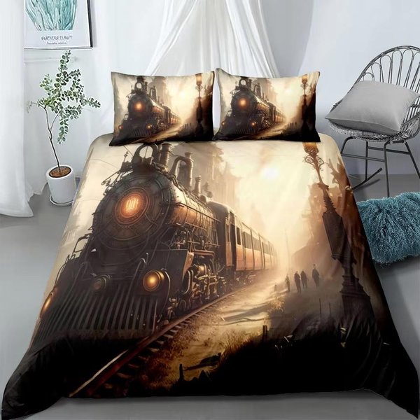 Juego De Funda NóRdica Tren Flying Scotsman Reino Unido Individual Doble Queen US Twin Full King Size Entre Juego De Ropa De Cama 200X230Cm-image
