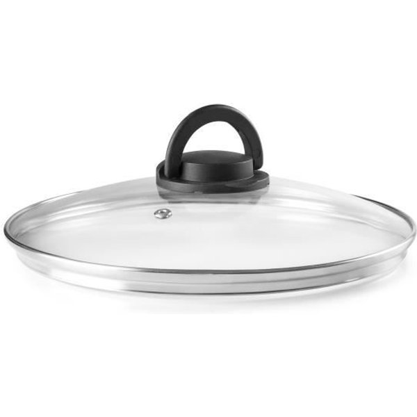 Ibili 970926 Tapa Con Asa Plegable, Vidrio, Transparente, 26 Cm 26 X 26 X 4 Cm-image