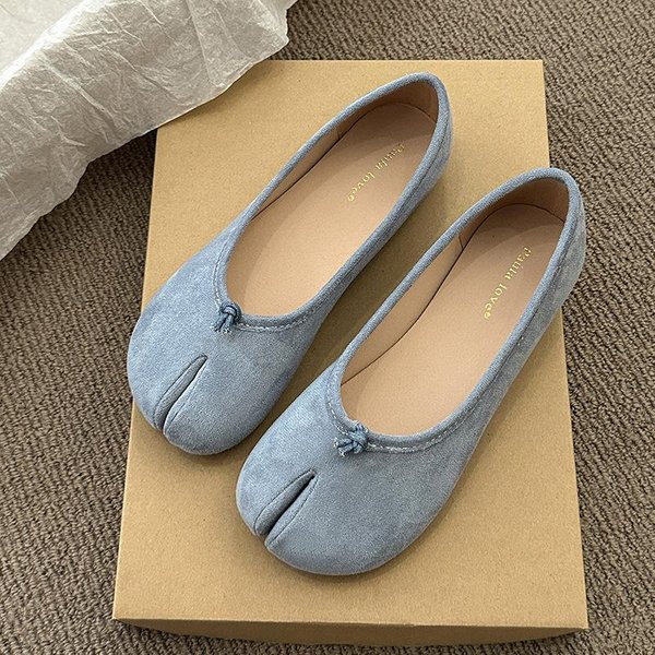 Modne JapońSkie Buty Tabi Ninja Kobiety Przytulne SkóRzane PłAskie Buty Z Rozdzielonym Palcem Loafersy Femme Mary Jeans Mokasyny Damskie Baleriny 40-image