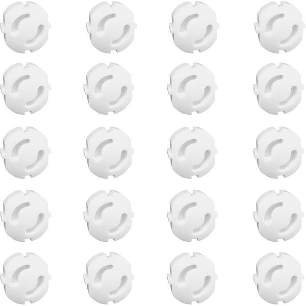 20 Unidades Cubiertas Protectoras Para Toma De Corriente Seguridad Enchufes EléCtricos Cubiertas De Pared Blanco-image