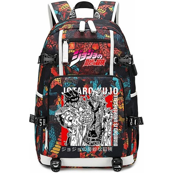 Mochila Estudiante Con Estampado De Jojo's Bizarre Adventure Gran Capacidad Mochila Casual Diaria Para Adolescentes NiñOs Escuela Viajes-image