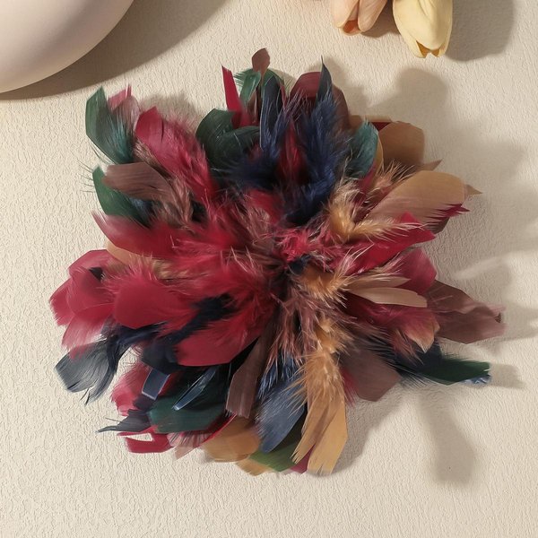 Modna Przesadzona Broszka W KształCie PióRa I Kwiatu O DłUgośCi 20 Cm Dla Kobiet, Luksusowa, Z OsobowośCią, Przypinka Do Klapy, Na Imprezę, śLub, Odzież, BiżUteria-image