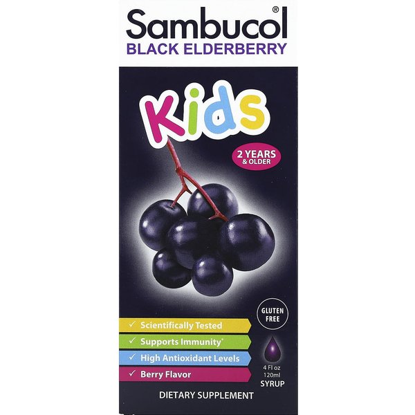 Sambucol, Jarabe De SaúCo Negro Para NiñOs, Edades 2+, Sabor A Bayas, 4 Fl Oz (120 Ml)-image