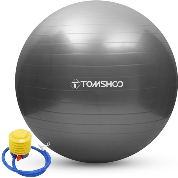 Pelota De Yoga AntiexplosióN Tomshoo 45Cm/55Cm/65Cm/75Cm Pelota De Equilibrio De Estabilidad Pilates Barre FíSica 45Cm PúRpura-image
