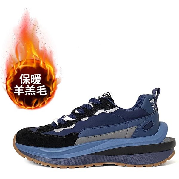 Zapatillas De Papá Para Mujer Nuevas De OtoñO E Invierno Con Felpa Gruesa Y Suela Gruesa Tendencia Nicho VersáTiles Waffle Zapatos Forrest Gump 40 Black-image