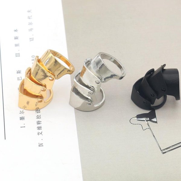 Punk Style Joint Ring Stylowy Metalowy PierśCień ZbrojąCy Na Palec Aktywny PierśCień Srebro-image