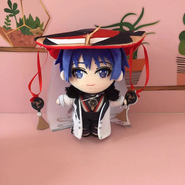 Anime WęDrowiec Kunikuzushi Pluszowa Lalka Cosplay Zabawka Genshin Impact Balladeer Scaramouche Urocza MięKka Wypchana Poduszka Prezent 20Cm 20Cm-image