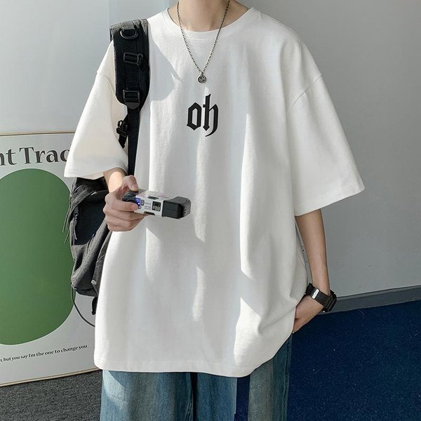 Camiseta De AlgodóN Para Hombre De Manga Corta Verano Nueva Moda Casual Cuello Redondo Top De Media Manga Xxxl-image