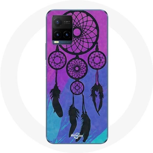 Funda Para Vivo Y21S 2021 / Y21 2021 AtrapasueñOs Fondo Negro Azul Y Morado-image