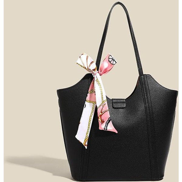 Bolso De Hombro Grande De Calidad, VersáTil, Sencillo Y De Gama Alta Para Mujer, Bolso Tote Casual De Moda Para El Hombro Black-image