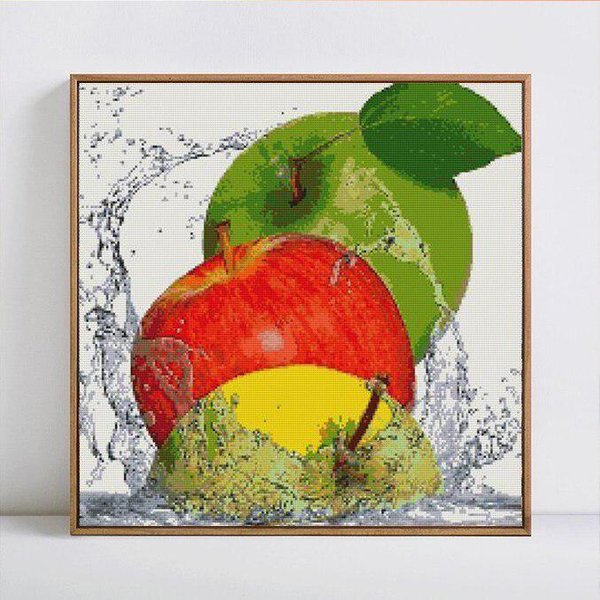 5D Diament Malarstwo PełNe OkrąGłE Owoce JabłKo Diament Haft Cross Stitch Diament Mozaika Obraz 30X30Cm Red-image