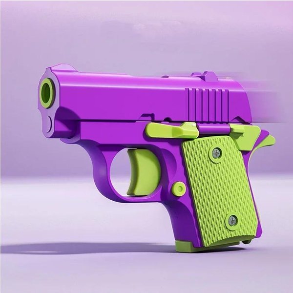 Plastikowy Mini Pistolet OdstresowująCy Pistolet Zabawka Pistolet Z RęCznym Wystrzeliwaniem Drukowany 3D Pistolet OdstresowująCy Grawitacyjnie Zabawka OdstresowująCa Prezent ŚWiąTeczny Fioletowy-image