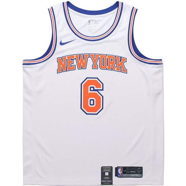 Nike NBA EdicióN Fan NY Knicks Porzingis No. 6 Camiseta De Baloncesto Sin Cuello Para Hombre Tops Blanco 877215-100 XL Gray-image