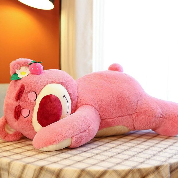 Lindo Oso Fresa De Fiesta, MuñEco De Peluche, MuñEca De Trapo, Almohada Para Lanzar, MuñEca Para Dormir Para NiñA, Regalo De CumpleañOs 50Cm(0.5Kg) Color Rosa-image