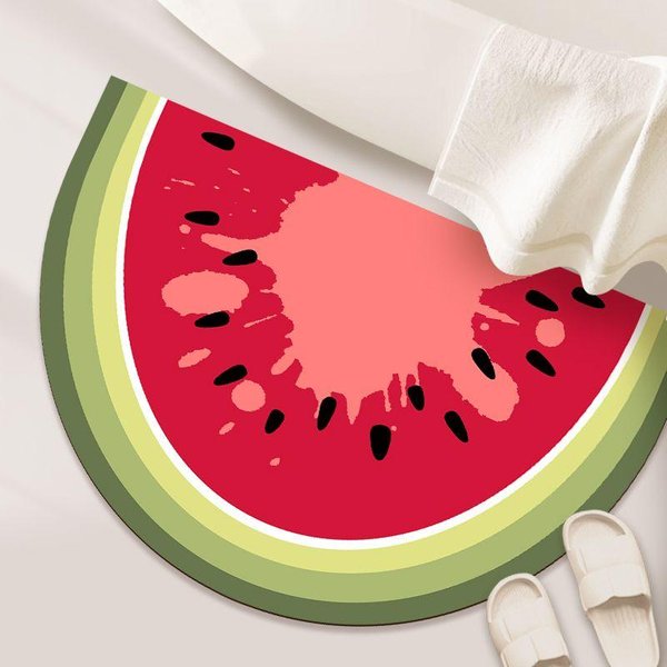 MięKka ChłOnna Mata PodłOgowa PółOkrąGłA Z Ziemi Okrzemkowej Do ŁAzienki, AntypośLizgowa Mata Pod Stopy Do Toalety Przy WejśCiu Do ŁAzienki 40X60Cm 15.7X23.6In-image