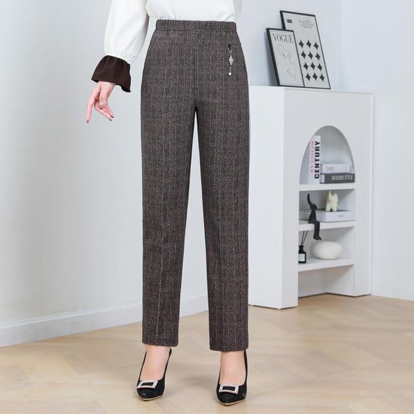 Pantalones Casuales Oversize XL-8XL Para Mujer Pantalones Largos Sueltos Cintura Alta Pantalones De Primavera/OtoñO Para Mujer Pantalones EláSticos XL White-image