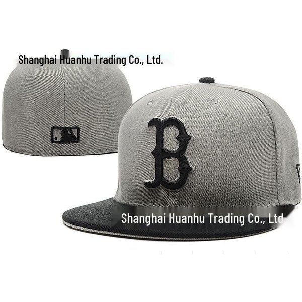 Gorra De BéIsbol De Ala Plana Bordada Boston Red Sox MLB Size 7(1/2) - 59.6Cm Gray-image