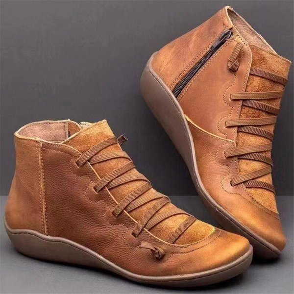 Botas De Mujer Retro PU Botines De Cuero SeñOras PantalóN Corto Casual Botas Punk Botas Primavera OtoñO Botas 40 Amarillo-image