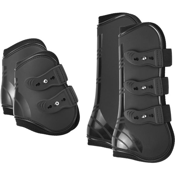 4 Uds Botas De Pata Trasera Delantera Botas De Pata De Caballo Ajustables Protector De Pierna Trasera Delantera Equina TendóN Ecuestre Front & Hind Leg-image