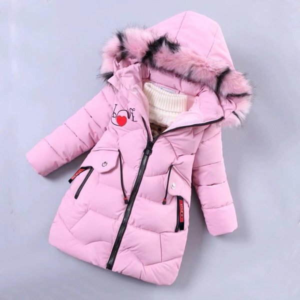 DziewczęCa Kurtka Zimowa DziecięCa Kurtka ZagęSzczająCa DziecięCa Odzież Ocieplana BawełNą DziewczęCa Kurtka Zimowa 150 Pink-image