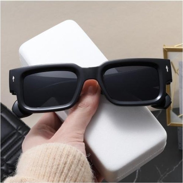 MęSkie Retro Najnowsze ProstokąTne Okulary PrzeciwsłOneczne Stylowe Okulary Retro Okulary Premium Style Ochrona UV 400 Okulary 1PC Gray-image