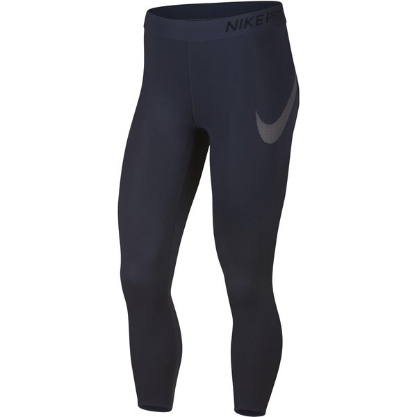 Nike Spodnie Sportowe Damskie Pro Z Nadrukiem Logo, ObcisłE, Dzianinowe, Czarne 932096-010 S Black-image