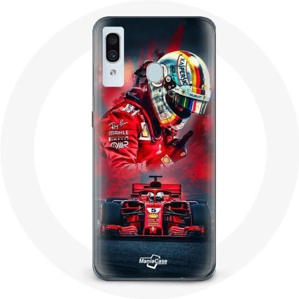 Funda Para Samsung Galaxy A20 FóRmula 1 Sebastian Vettel Piloto F1 Roja-image