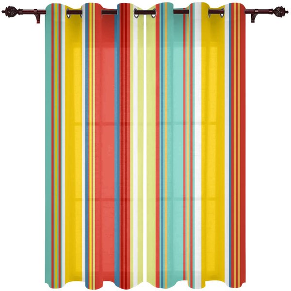 Gradient Stripe Nowoczesne ZasłOny Okienne Do Salonu, Sypialni, Kuchni, Rolety Dekoracyjne 100W X 160H(Cm) X2-image