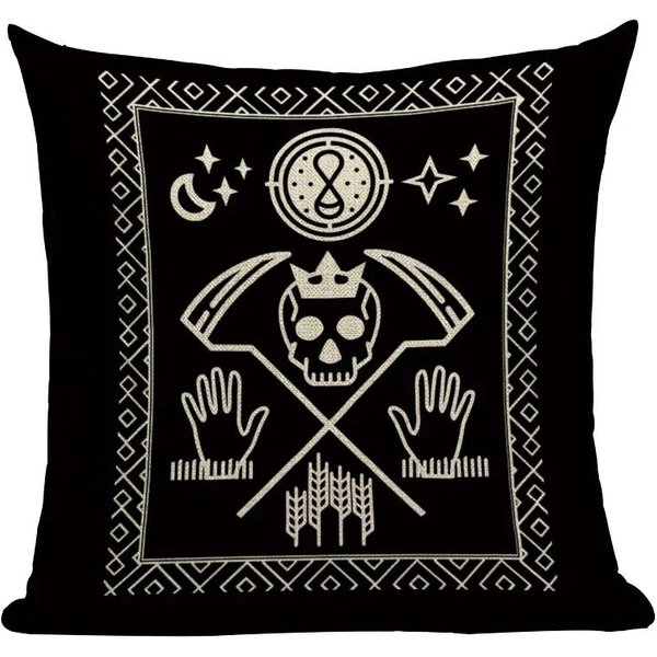 Mroczny Tarot, Styl Gotycki Dwustronnie Drukowana Poszewka Na Poduszkę KróTki Plusz Odpowiednia Do SalonóW Sypialni Sof Poduszka Dekoracyjna Poszewka 50X50Cm-image