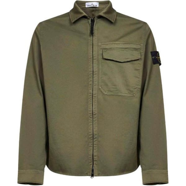 Stone Island Jednolity Kolor Kurtka Z Zamkiem DłUgim RęKawem Kieszeń Na Piersi MęSkie Kurtki L1S151200015S0012V005G XL Gray-image