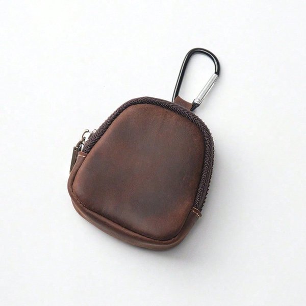 Cartera PequeñA, Monedero, Bolsillo Para Monedas, Cremallera, Bolsa Para Auriculares, Llavero, Colgante, Masculino. Gray-image