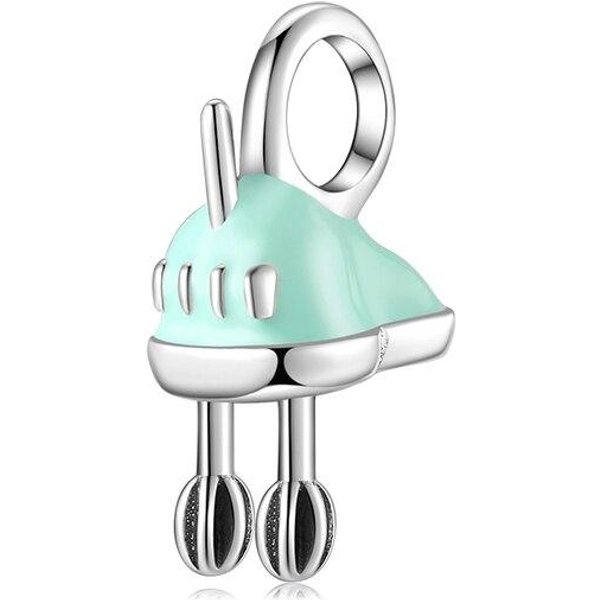 Plata De Ley 925 Volteador De Tortitas Batidor EspáTula Colgantes Amuletos Se Adapta A Pulsera De Amuletos De DiseñAdor Original FabricacióN De JoyeríA White-image