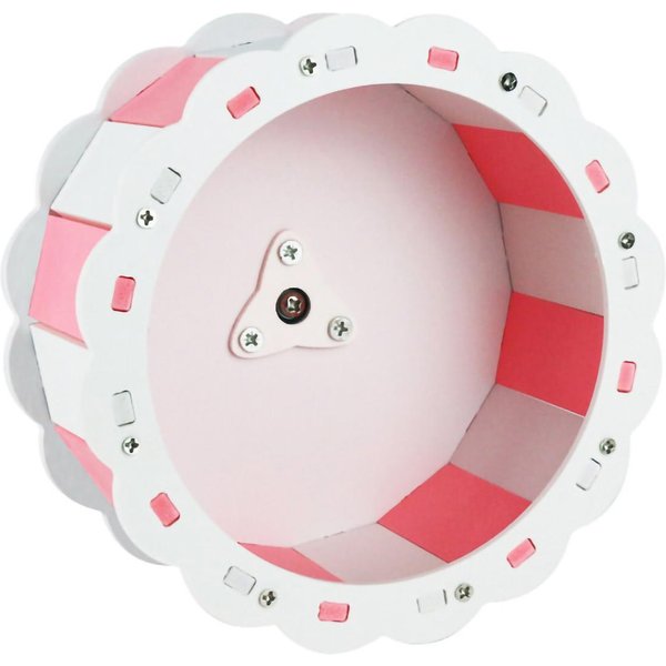 KołOwrotek Dla Chomika Cichy W KształCie SłOnecznika PVC Montaż Na śRuby KołO Do Biegania Dla ZwierząT Domowych Dla Chomika Sportowego 13Cm/5.1In RóżOwy-image