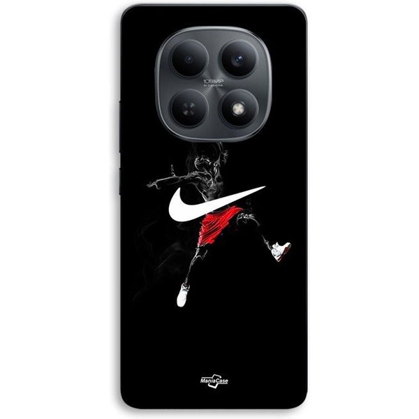 Coque De TéLéPhone - Maniacase - Xiaomi Redmi Note 15 5G - Silicone TPU - Noir - Nike Jordan Logo Negro-image